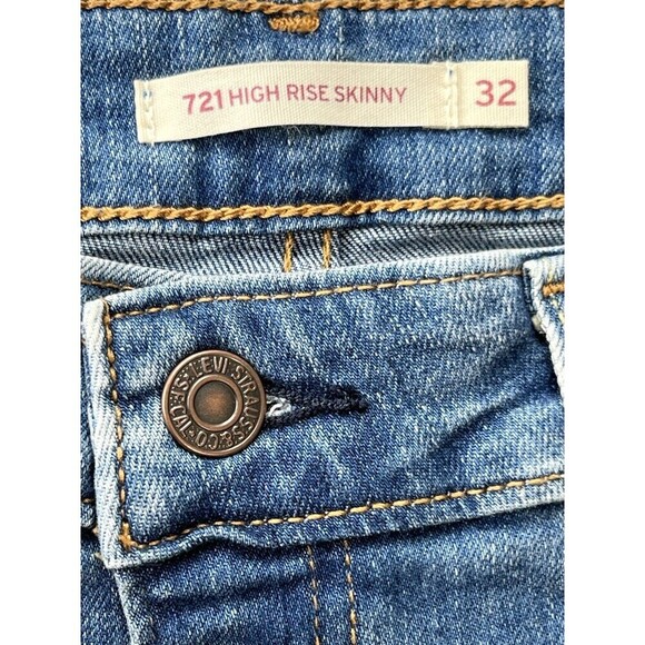Levi's Women's 721 High Rise Skinny Leg Factory Distressed Stretch Jeans… - Picture 6 of 13
